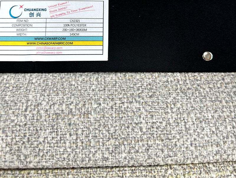 Tela tipo lino para tapicería de sofá, tejido de terciopelo CX2321