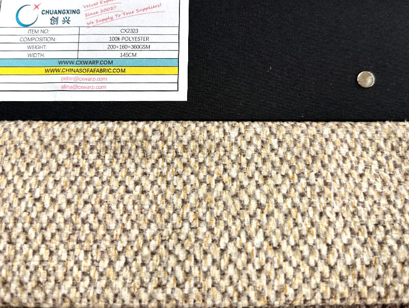 CX2321 Tela tipo lino para tapicería de sofá, tejido de terciopelo 